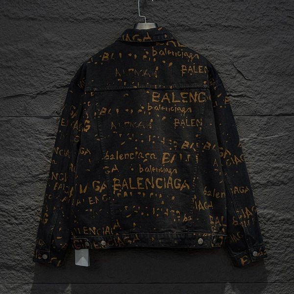 超希少！24FW バレンシアガ All-Overロゴ 偽物 デニムジャケット bax05565